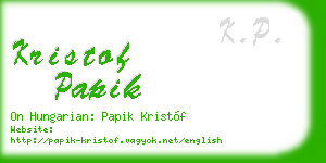 kristof papik business card